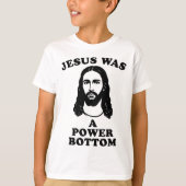 Jesus Was A Power Bottom Funny Pride Christmas Gag Tシャツ (正面)