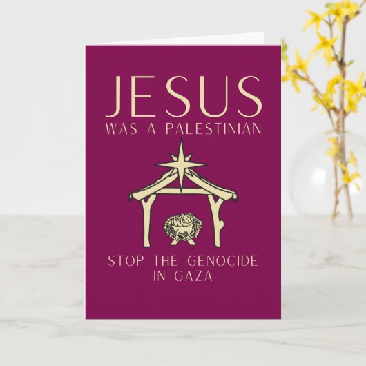 Jesus Was Palestinian Christmas Gaza Human Rights カード (黄色い花)