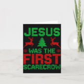 Jesus Was The First-ecrow Reindeer Ugly Sweater Xm カード (正面)