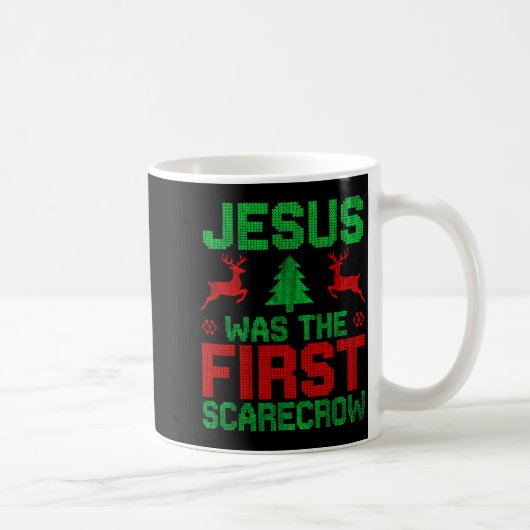 Jesus Was The First-ecrow Reindeer Ugly Sweater Xm コーヒーマグカップ (右)