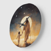 Jesus Watch, Bible, Wall Clock, Christianity ラージ壁時計 (傾斜)