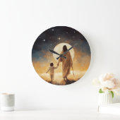 Jesus Watch, Bible, Wall Clock, Christianity ラージ壁時計 (ホーム)