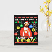 Jesus We're Gonna Party Like It’s My Birthday Chri カード (黄色い花)