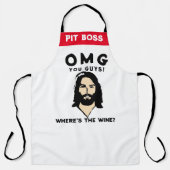 Jesus Wine Apron - Funny Custom Saying Gift エプロン (正面)