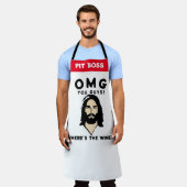 Jesus Wine Apron - Funny Custom Saying Gift エプロン (着用した状態)
