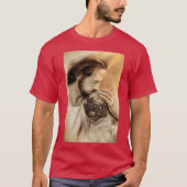 Jesus Wit Pug Dog Pug Dog Lover Tシャツ (正面)