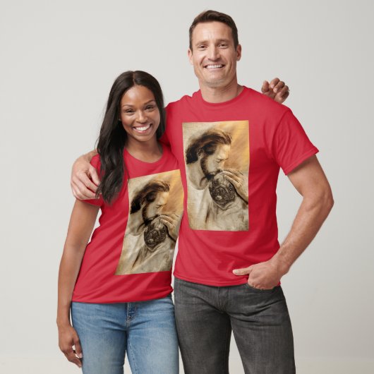 Jesus Wit Pug Dog Pug Dog Lover Tシャツ (ユニセックス)