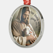JESUS WITH LAMB CHRISTMAS ORNAMENT メタルオーナメント (左)