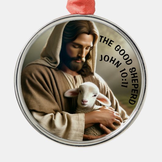 JESUS WITH LAMB CHRISTMAS ORNAMENT メタルオーナメント (正面)