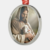 JESUS WITH LAMB CHRISTMAS ORNAMENT メタルオーナメント (左)
