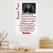 Jesus with thorns on his head The Serenity Prayer ポスター (キッチン)