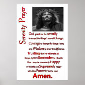 Jesus with thorns on his head The Serenity Prayer ポスター (正面)