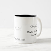 Jesus Works 疑問に思 gotGod316.com ツートーンマグカップ (正面右)