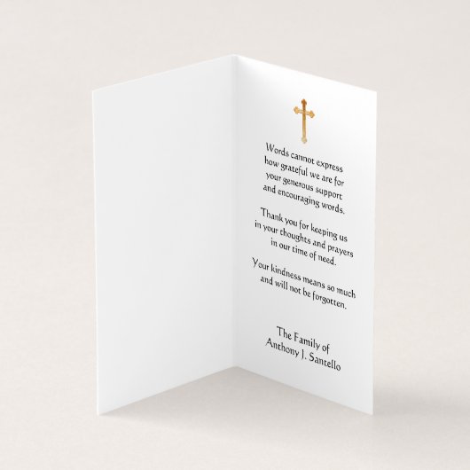 JesusCatholicの哀悼の神聖なハートは感謝していしています 名刺 (内部)