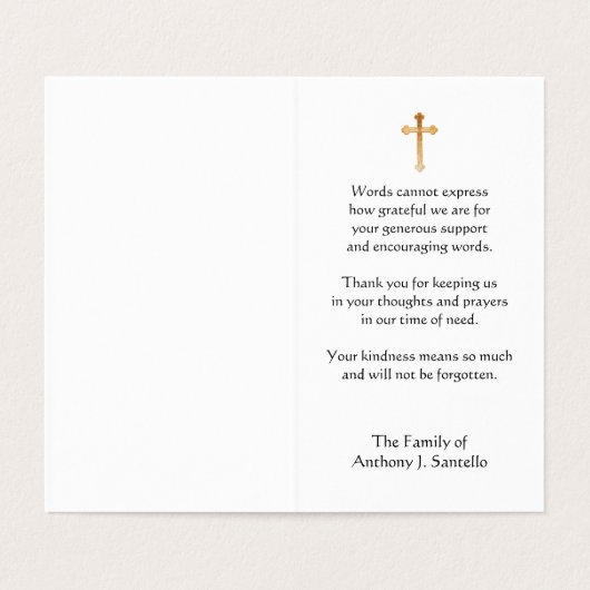 JesusCatholicの哀悼の神聖なハートは感謝していしています 名刺 (内部フラット)