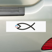 jesusfishはオバマを食べます バンパーステッカー (車上)