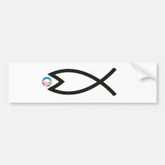 jesusfishはオバマを食べます バンパーステッカー