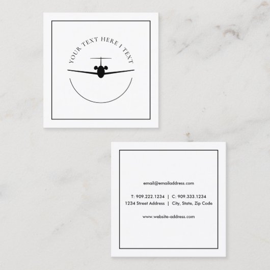 Jetミニマル名刺 – カスタムロゴスタイル スクエア名刺 (正面/裏面)