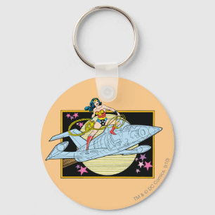 Jet疑問に思を持つ女性 キーホルダー