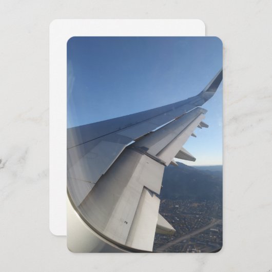 Jet離れ飛行機ノートカード サンキューカード (正面/裏面)