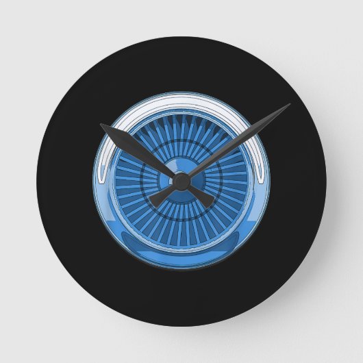 Jet Engine ラウンド壁時計 (正面)