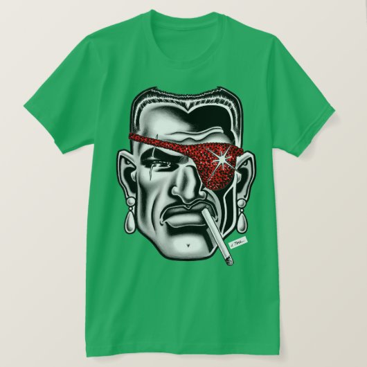 Jet Latex™/Broken Nose/グリーン Tシャツ (デザイン正面)