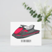 Jet ski cartoon illustration  ポストカード (スタンド正面)