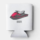 Jet ski cartoon illustration 缶クーラー (裏面)