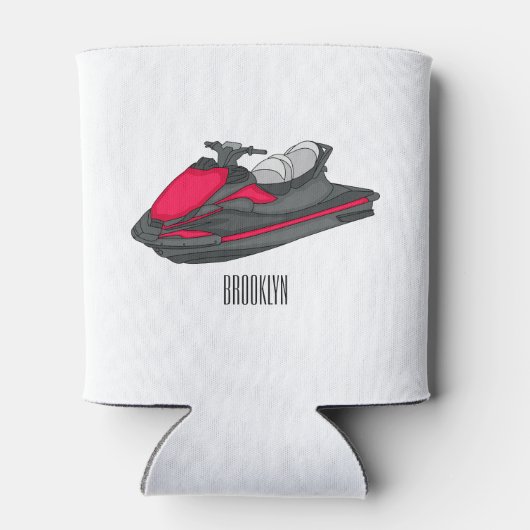 Jet ski cartoon illustration 缶クーラー (裏面)