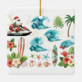 Jet Ski Christmas Holiday with Santa Claus セラミックオーナメント (裏面)