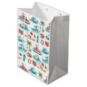 Jet Ski Christmas Holiday with Santa Claus ミディアムペーパーバッグ (正面アングル)