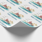 Jet Ski Christmas Holiday with Santa Claus ラッピングペーパー (角)