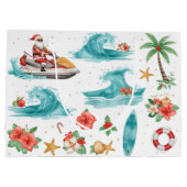 Jet Ski Christmas Holiday with Santa Claus ラージペーパーバッグ (裏面)