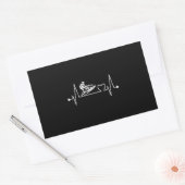 Jet Ski Heartbeat Heart Line 長方形シール (封筒)