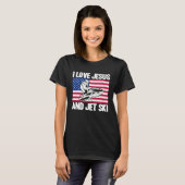 Jet Ski I Love Jesus And Jet Ski American Flag Tシャツ (正面フル)