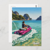 Jet Ski in Phuket Patong Beach Thailand Travel ポストカード (正面/裏面)