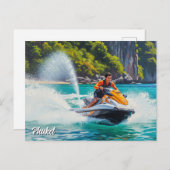 Jet Ski in Phuket Patong Beach Thailand Travel ポストカード (正面/裏面)