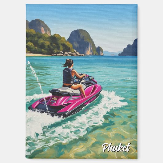 Jet Ski in Phuket Patong Beach Thailand Travel マグネット (正面)