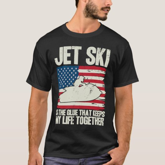 Jet Ski Keeps My Life Together American Flag Tシャツ (正面)