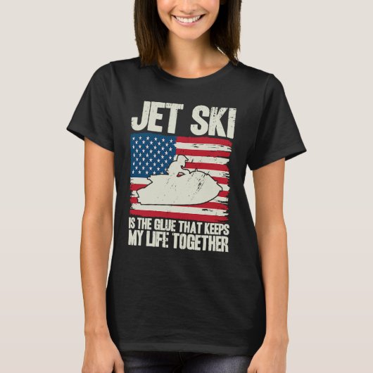 Jet Ski Keeps My Life Together American Flag Tシャツ (正面)