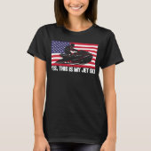 Jet Ski Yes This Is My Jet Ski American Flag Tシャツ (正面)