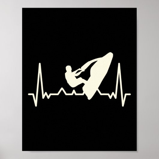 Jet Skiing Lover I Heartbeat Jet Skiing ポスター (正面)