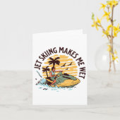 Jet Skiing Makes Me Wet Funny Jet Ski Water Sport  カード (黄色い花)