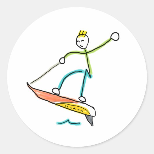 Jetboard Stickman ラウンドシール (正面)