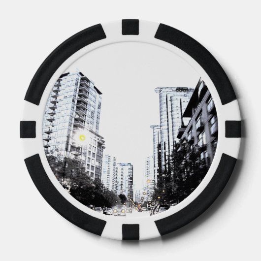 Jeton de poker, photo de ville la nuit ポーカーチップ (正面)