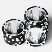 Jeton de poker, photo de ville la nuit ポーカーチップ (積み重ね)