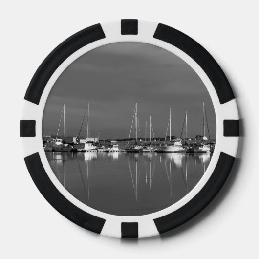 Jeton de poker photo noir et blanc, bateaux ポーカーチップ (正面)
