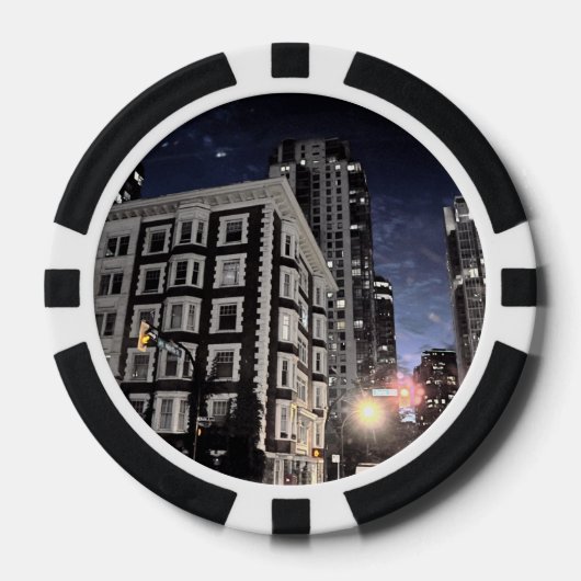 Jeton de poker photo ville building ポーカーチップ (正面)