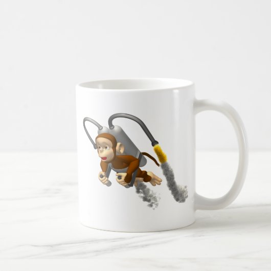 Jetpackの猿の飛行 コーヒーマグカップ (右)