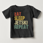 Jetski Eat Sleep Repeat Retro Style Funny ベビーTシャツ (正面)